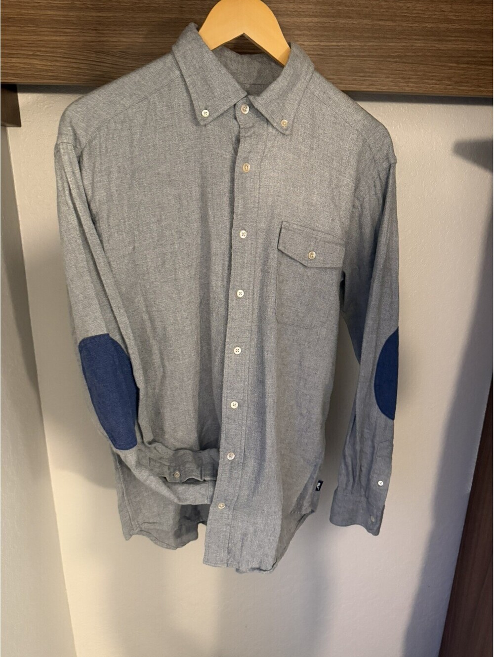 Vineyard Vines Shirt Mens Med Gray Crosby Elbow Patches